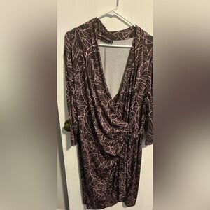 Elegant Pink and Black Women's Dress partial wrap dress size 3x